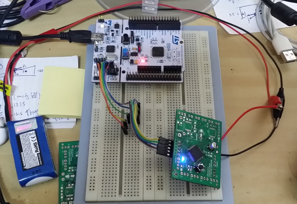 Minimal test of the board. Disregard the workaround-y bond wires. 